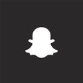 snapchat icon. Filled snapchat icon for website design and mobile, app development. snapchat icon from filled social collection