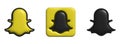 Snapchat logo. 3d vector. Snapchat social network 3d icon. Royalty Free Stock Photo