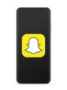 Snapchat logo icon on smartphone screen