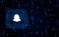 Snapchat logo icon on technological background with code elements Royalty Free Stock Photo