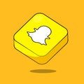 Snapchat social media app website icon vector Cube icon