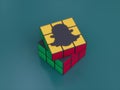 Snapchat Social Media Rubiks Cube Puzzle Solve Logic Game Difficult 3D Illustration