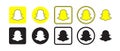 Snapchat vector logo icon set. Vector illustration Royalty Free Stock Photo
