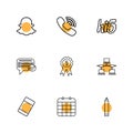 snapchat , viber , hi5 , message ,badge , network , eraser , celender , pencil , eps icons set vector Royalty Free Stock Photo