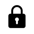 Black lock icon vector password key hole