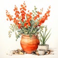 Snapdragon Watercolor Illustration With Rustic Southwest Vibe