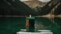 Snapshot Aesthetic Candle On Emerald And Brown Lake