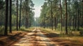 Snapshot Aesthetic: Empty Dirt Road In Forest Savanna