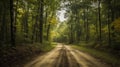 Snapshot Aesthetic: Valley Of An Empty Dirt Road In The Forest