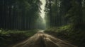 Snapshot Aesthetic: Valley Of An Empty Dirt Road In The Forest