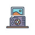 Color illustration icon for Snapshot, photo and print Royalty Free Stock Photo