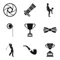 Snapshot icons set, simple style