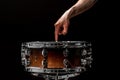 snare on a black background, musical instrument Royalty Free Stock Photo