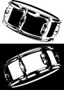 Snare drum black-white version Royalty Free Stock Photo
