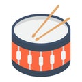 Snare Drum flat icon, music and instrument