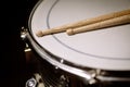 Snare drum and a pair of drum sticks Royalty Free Stock Photo