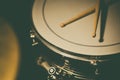 Snare drum and a pair of drum sticks Royalty Free Stock Photo