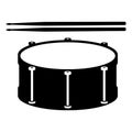 Snare Drum Silhouette. Black and White Icon Design Elements on Isolated White Background Royalty Free Stock Photo