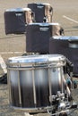 Snare drums in parking lot during marching band practice Royalty Free Stock Photo