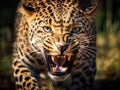 Snarling leopard Royalty Free Stock Photo