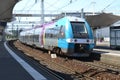 SNCF EMU Train Arrives at Le Mans Royalty Free Stock Photo