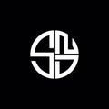 SND logo SND icon SND monogram SND letter minimalist Circle flat Unique modern abstract logo design Royalty Free Stock Photo