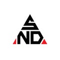 SND triangle letter logo design with triangle shape. SND triangle logo design monogram. SND triangle vector logo template with red Royalty Free Stock Photo