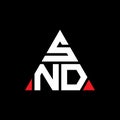 SND triangle letter logo design with triangle shape. SND triangle logo design monogram. SND triangle vector logo template with red Royalty Free Stock Photo