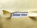 SNEAK PEEK word written under torn paper Royalty Free Stock Photo