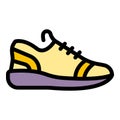Sneaker footwear icon color outline vector