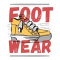Sneaker Footwear Poster Label Sign Design Artistic Cartoon Hand Drawn Sketchy Line Art Style On A White Background.
