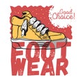 Sneaker Footwear Poster Label Sign Design Artistic Cartoon Hand Drawn Sketchy Line Art Style On A White Background.