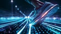 Sneaker on a Futuristic Path.AI generated image Royalty Free Stock Photo