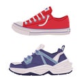 Sneaker or Running Shoe as Casual Sport Footwear Vector Set Royalty Free Stock Photo