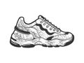 sneaker shoe line art sketch vector illustration