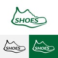 Sneaker Shoes Line Style Logo Design Template