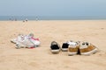 Sneakers on the Beach Royalty Free Stock Photo