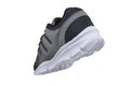 Sneakers black with gray accents on a white sole. Royalty Free Stock Photo