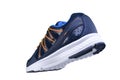 Sneakers blue with orange laces. Royalty Free Stock Photo