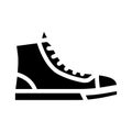 sneakers footwear glyph icon vector illustration