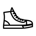 sneakers footwear line icon vector illustration