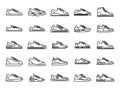 Sneakers icons set outline vector. Girl shoe Royalty Free Stock Photo