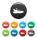 Sneakers icons set collection circle Royalty Free Stock Photo