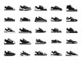 Sneakers icons set simple vector. Girl shoe