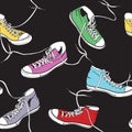 Sneakers seamless pattern