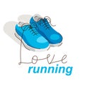 Sneakers with lettering vector concept illustration of running, active lifestyle.