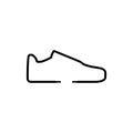 Sneakers logo design with laces. Simple minimal icon. Line and outline style. Abstract Vector illustration.