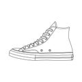 Sneakers Outline Icon Illustration on White Background Royalty Free Stock Photo