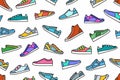 Sneakers seamless pattern