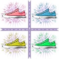 Sneakers. Set of different colors. Royalty Free Stock Photo